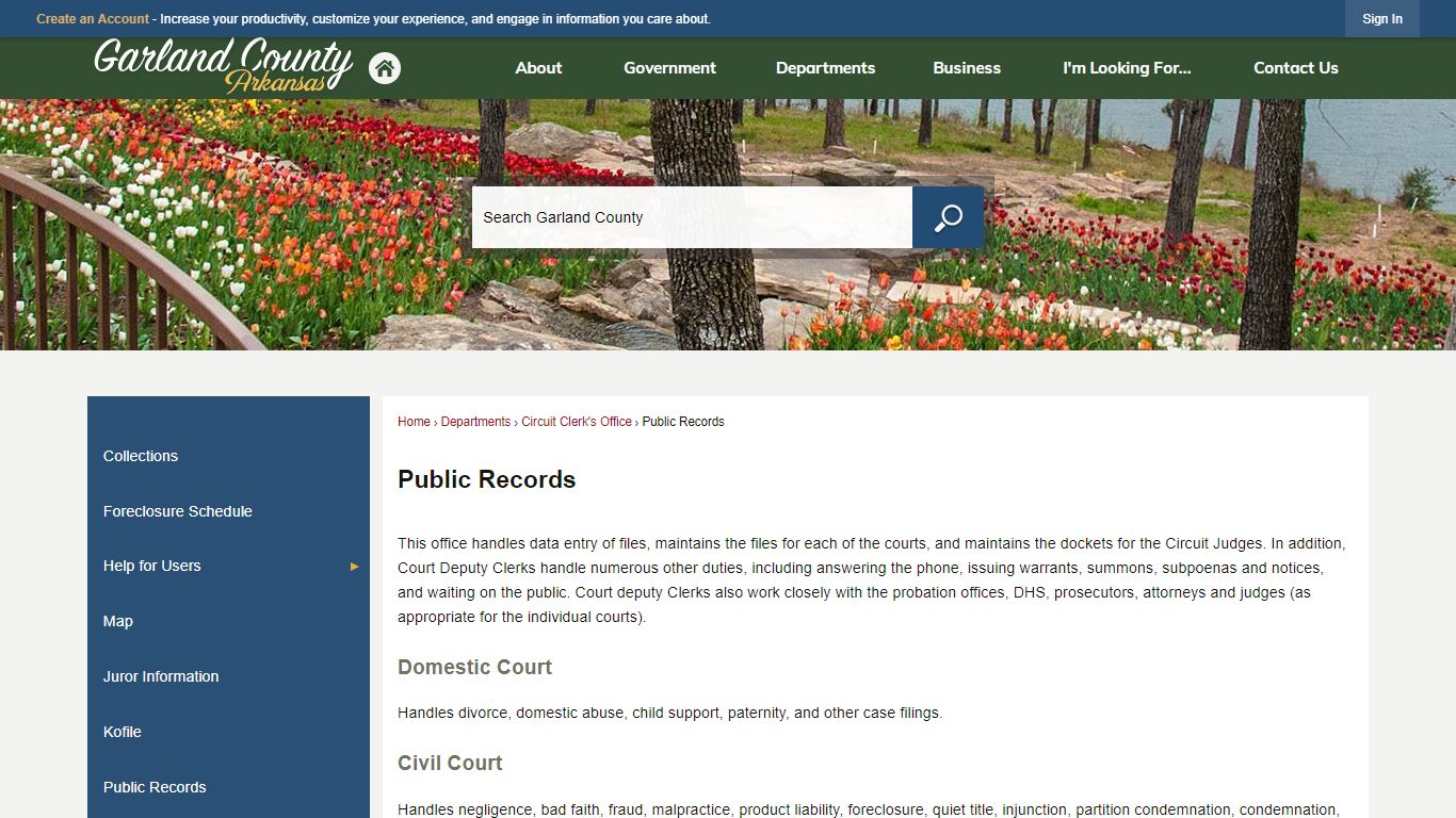 Public Records | Garland County, AR